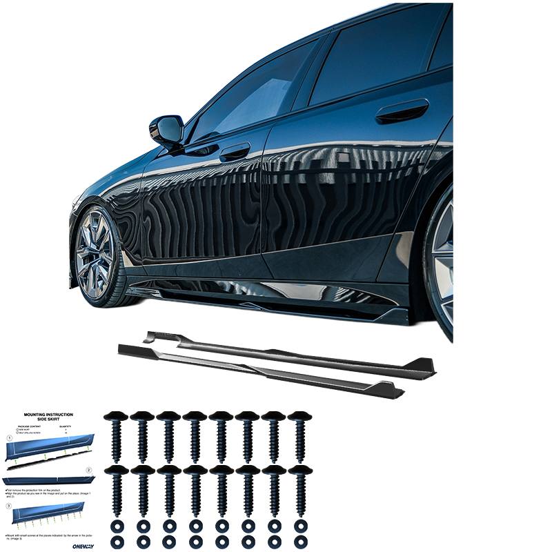 Oneway Set Sideskirts  BMW 5-Serie G60/G61 Sedan/Touring M-Pack 2023- incl. i5 - Glanzend zwart