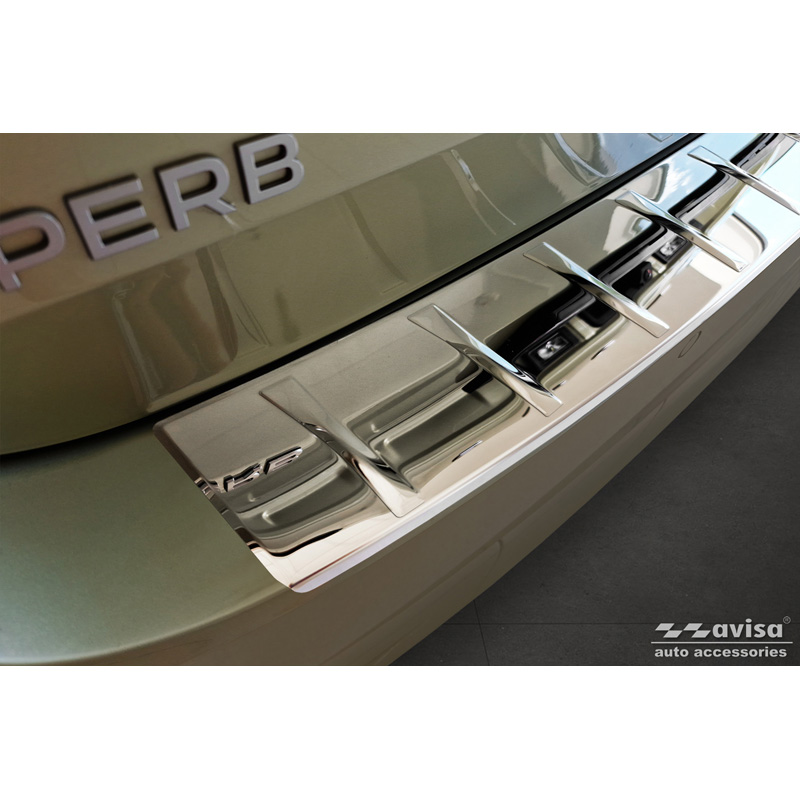 Chroom RVS Achterbumperprotector  Skoda Superb IV Combi 2023- 'Ribs'