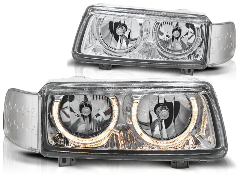 Headlights VW Passat 35i Angel Eyes Chrome