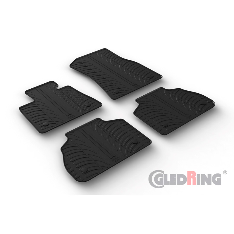 Rubber car mats set  BMW X7 (G07) 2019- (T profile 4-pieces + mounting clips)