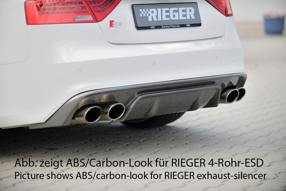 Diffuser Audi S5 & A5 S-Line B8 FL Rieger Glans Zwart