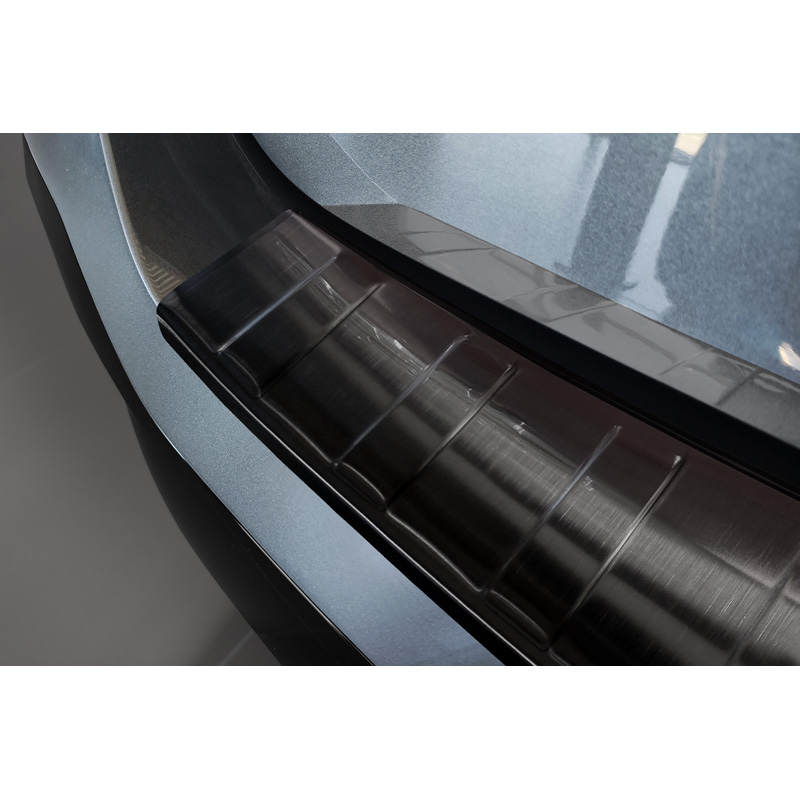 Black Stainless Steel Rear bumper protector  Peugeot 308 II SW 2013-2017 & Facelift 2017-2021 'Ribs'
