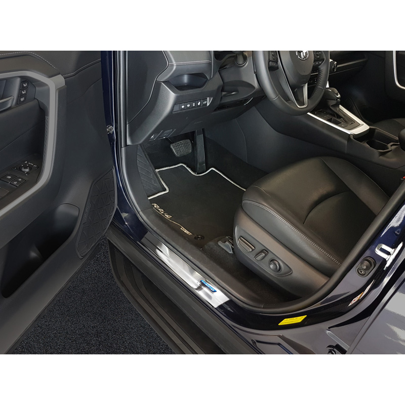 Inox door sill protectors  Toyota RAV4 (5th Gen.) 2018- & Suzuki Across 2020- - 'Hybrid' - 4-pieces