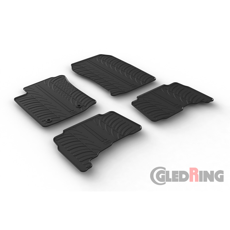 Rubbermatten  Toyota Landcruiser Automaat 2013- (T profiel 4-delig + montageclips)