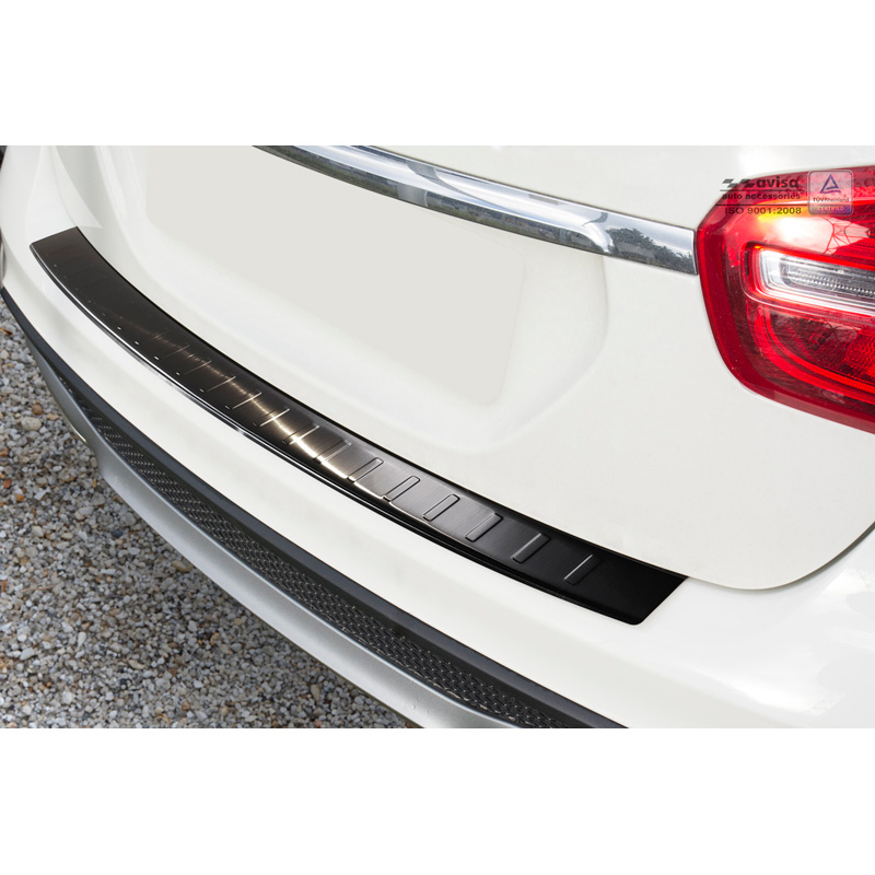 Black Stainless Steel Rear bumper protector  Mercedes GLA 2013-2020 'Ribs'