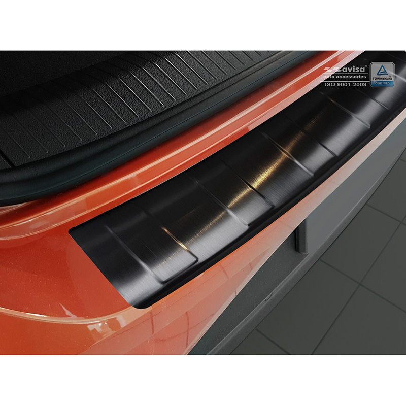 Black Stainless Steel Rear bumper protector  Volkswagen T-Roc 2017-2022 & Facelift 2022- incl. Cabrio 'Ribs'