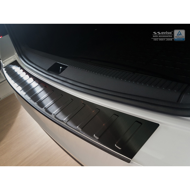Zwart RVS Achterbumperprotector  Skoda Octavia III Kombi 2013-2016 'Ribs'