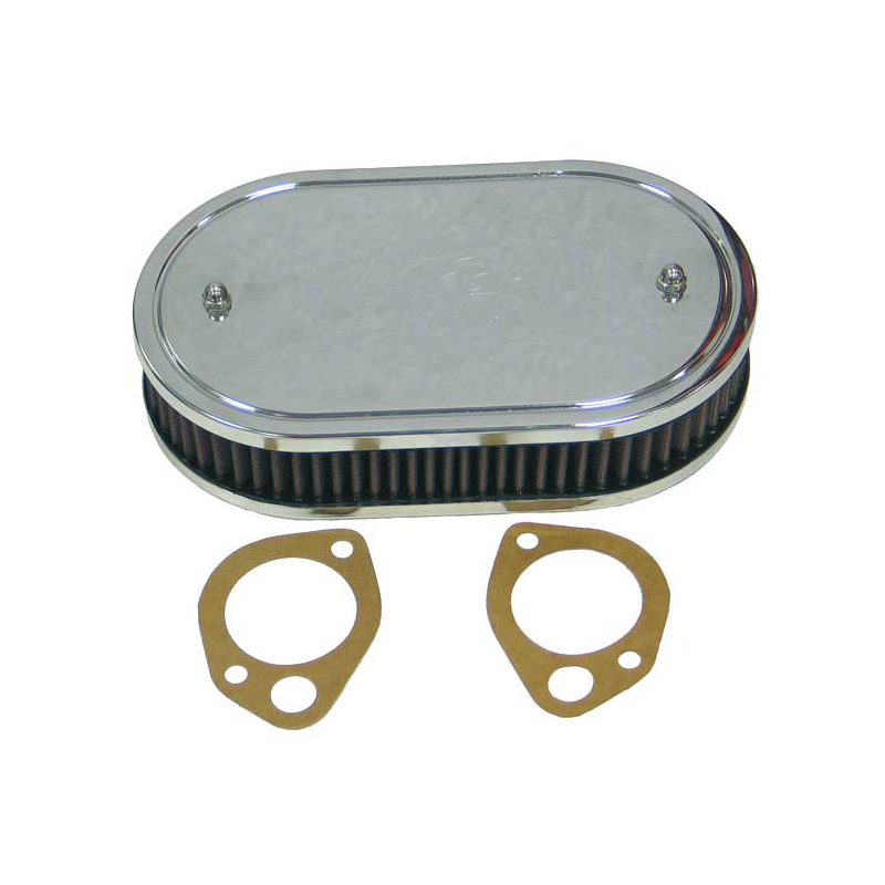 K&N Custom Racing Assembly Oval  Dellorto DHLA 40,45,48, Mikuni-Solex 40,44,48 PHH, Weber DCOE 45,48, Assembly height 47mm (56-1330)