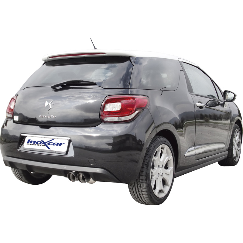 100% Inox Sport Exhaust  Citroën DS3 1.6i 16v Turbo (155HP) 2010- 2x80mm Racing