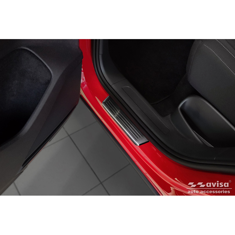 Zwart RVS Instaplijsten  Volkswagen Tiguan II 2016-2020 & FL 2020- incl. Allspace 2017-2020 & FL 2020-2024 - 'Lines' - 4-delig