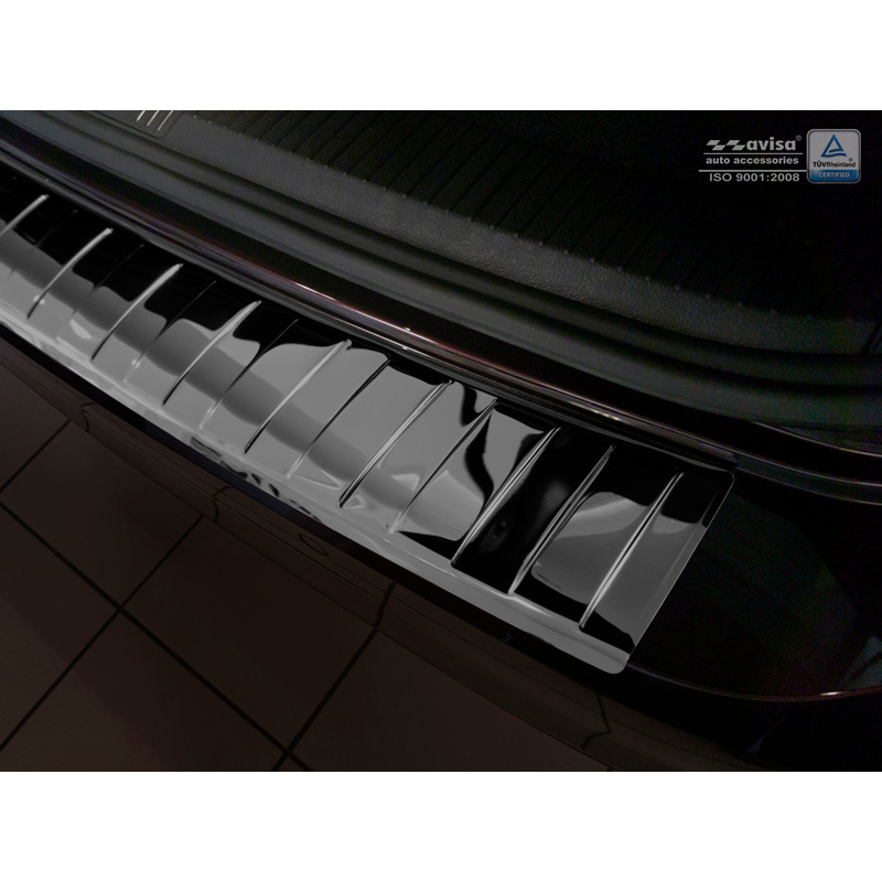 Black Mirror Stainless Steel Rear bumper protector  Volkswagen Passat 3G Variant 2014-2023 incl. Alltrack 'Ribs'