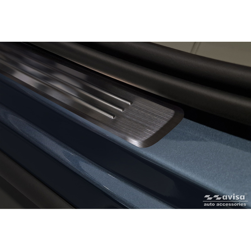 Zwart RVS Instaplijsten  Volvo XC60 II 2017-2021 & FL 2021- incl. R-Design - 'Lines' - 4-delig