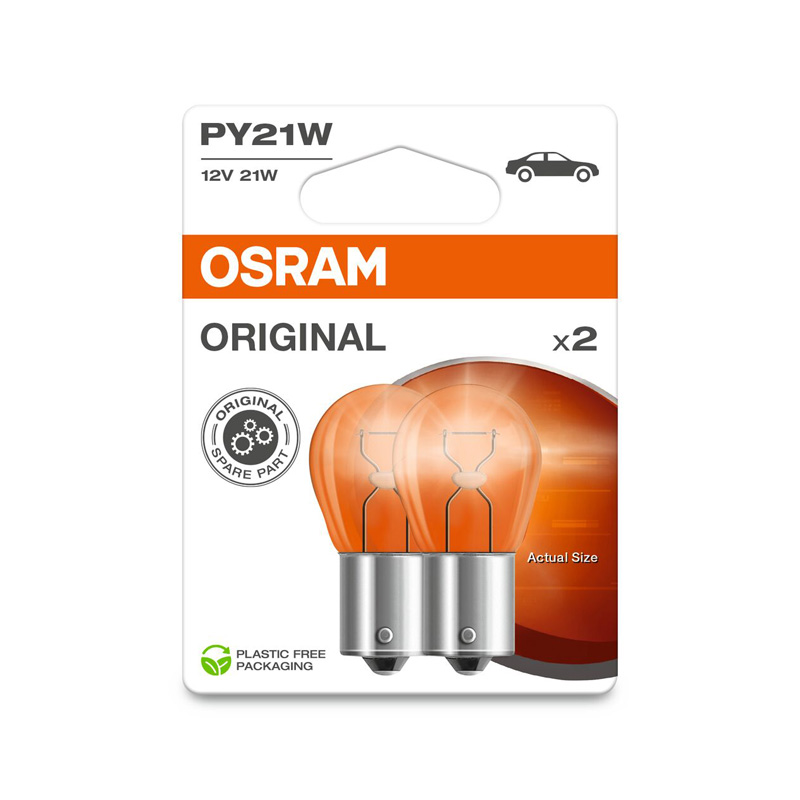 Osram Original Halogeen lampen - BAU15S - 12V/21W - set à 2 stuks - Amber