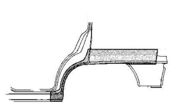 spatbordrand, 5 drs Stationcar, links Opel Kadett E, 1984-1991