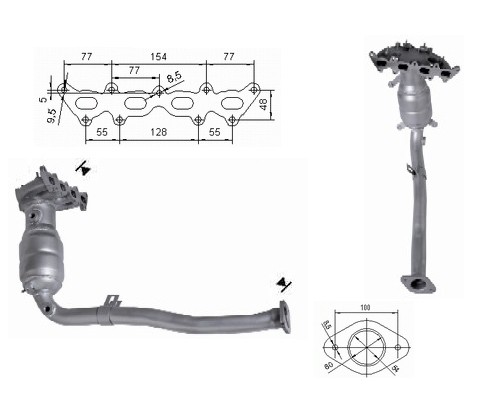 Fiat STILO 1.4i 16V 1368 cc 66 Kw / 90 cv 192B2000 Magnaflow CAT