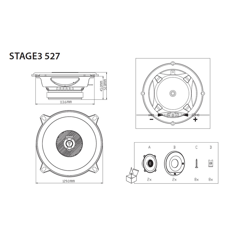 JBL Stage 3 527 5.25'' (13cm) Speaker Set