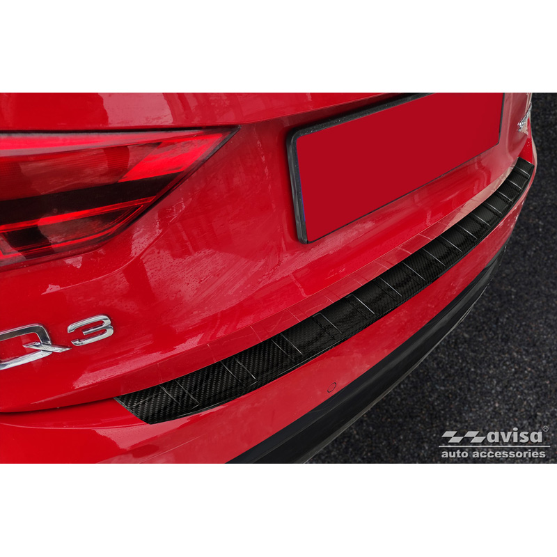 Echt 3D Carbon Achterbumperprotector  Audi Q3 Sportback 2019- 'Ribs'