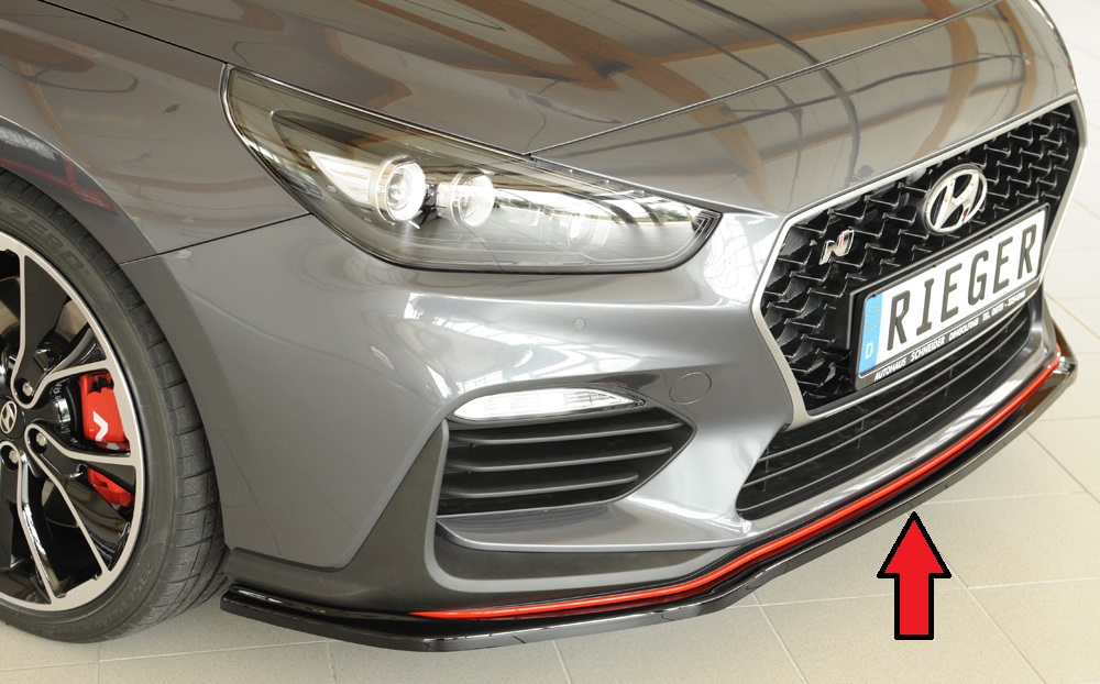 Voorspoiler Hyundai i30 N(-Performance) (PDE) 5-dr 2017-... Zwart Glans Rieger