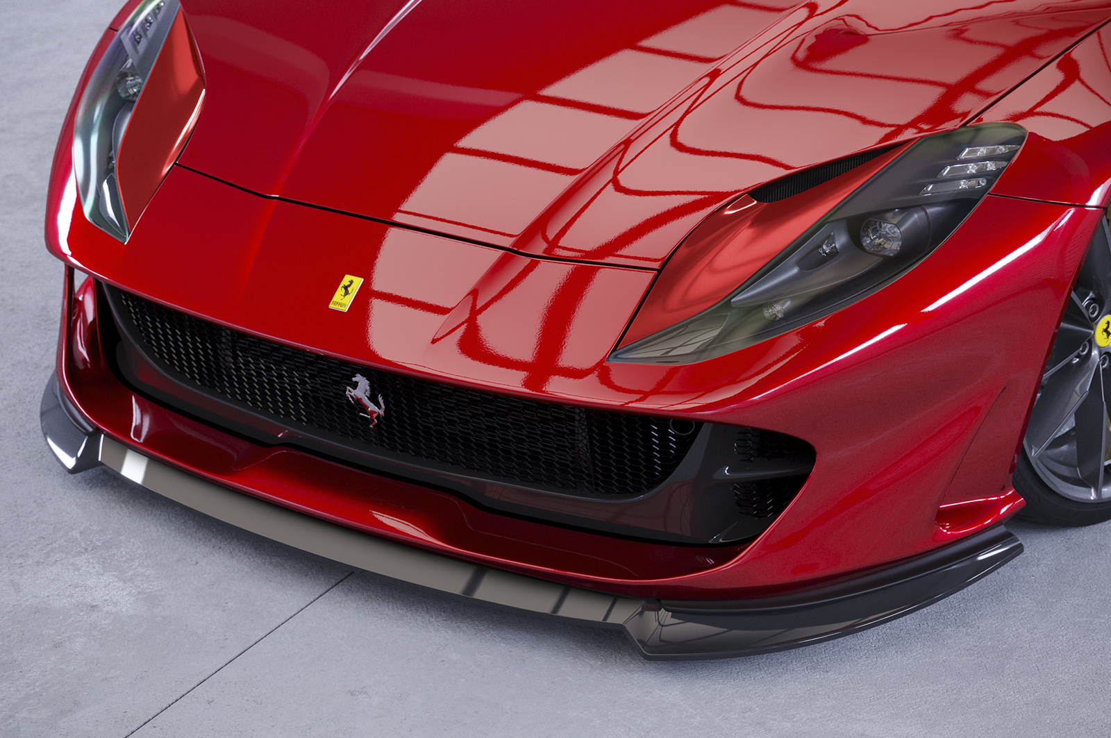 Voorspoiler Ferrari 812 GTS CSR Glans Zwart