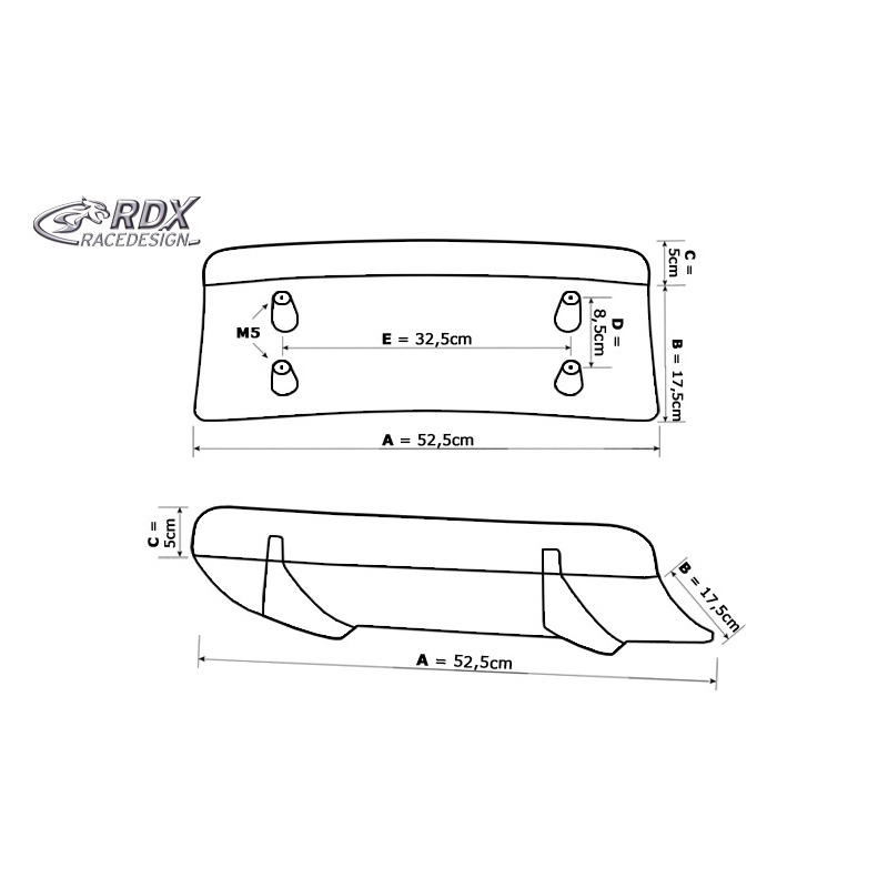 Rear bumper skirt 'Diffusor U-Diff'  Mercedes B-Class W245 2005-2011 (PU)