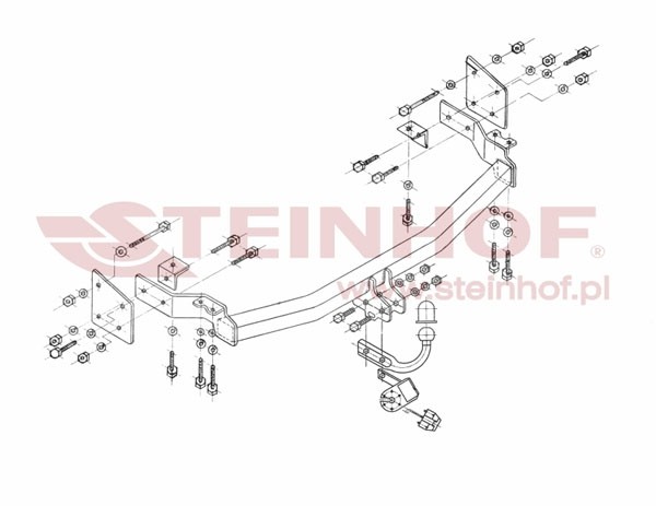 Trekhaak Hyundai Santa Fe I excl. 2,4 versie 09/2000-2006