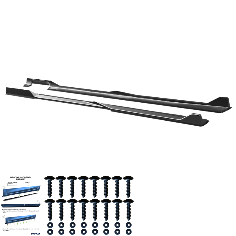 Oneway Set Sideskirts  BMW 5-Serie G60/G61 Sedan/Touring M-Pack 2023- incl. i5 - Glanzend zwart