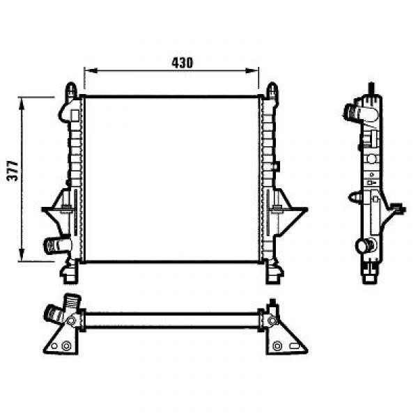 Radiator RENAULT TWINGO 96-97 430x377 1.1I.