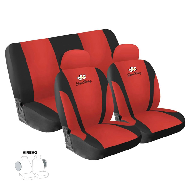 Simoni Racing Seat Cover Set Daisy - Red - 8 pieces