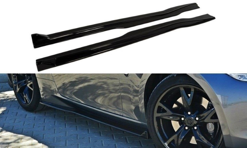 Zijskirts Nissan 370Z Maxton Design glans zwart
