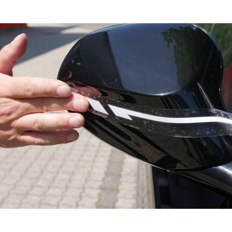 Foliatec PIN-Striping mirror cap design white - Width = 1,3cm: 2x 35,5cm