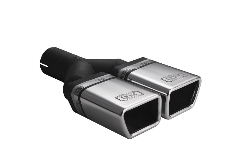 Uitlaatsierstuk dubbel vierkant 50mm RVS ultersport
