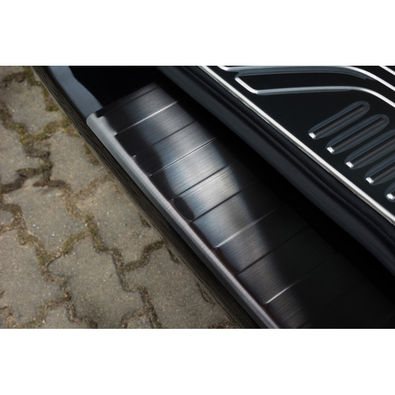 Zwart RVS Achterbumperprotector  Mercedes Vito / V-Klasse 2014-2019 & Facelift 2019- 'Ribs'