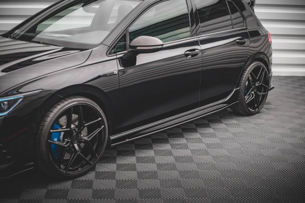 Zijskirts V.2 Volkswagen Golf 8 R Maxton Glans Zwart