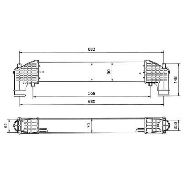 Intercooler SHARAN 95-00 500x67x85 ALHAMBRA/GALAXY