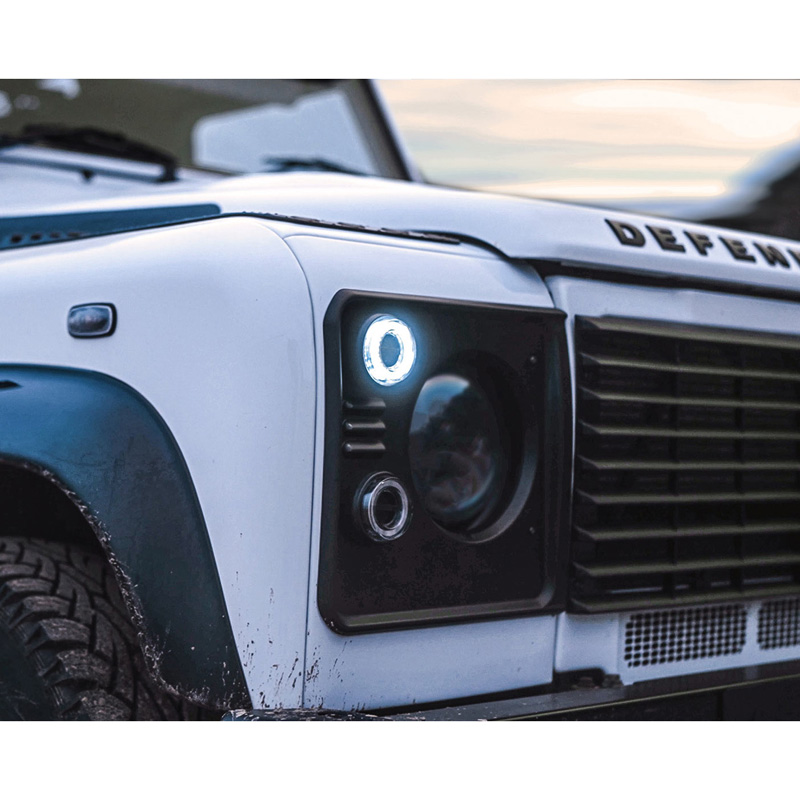 Glohh GL-2 LED Front Lights  Landrover 90/110 1983-1990 & Defender (LD) 1990-2016 - Clear (4-pieces)