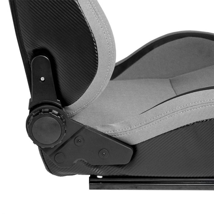 Sport seat 'MS' - Black/Grey - Dual-side reclinable back-rest - incl. slides