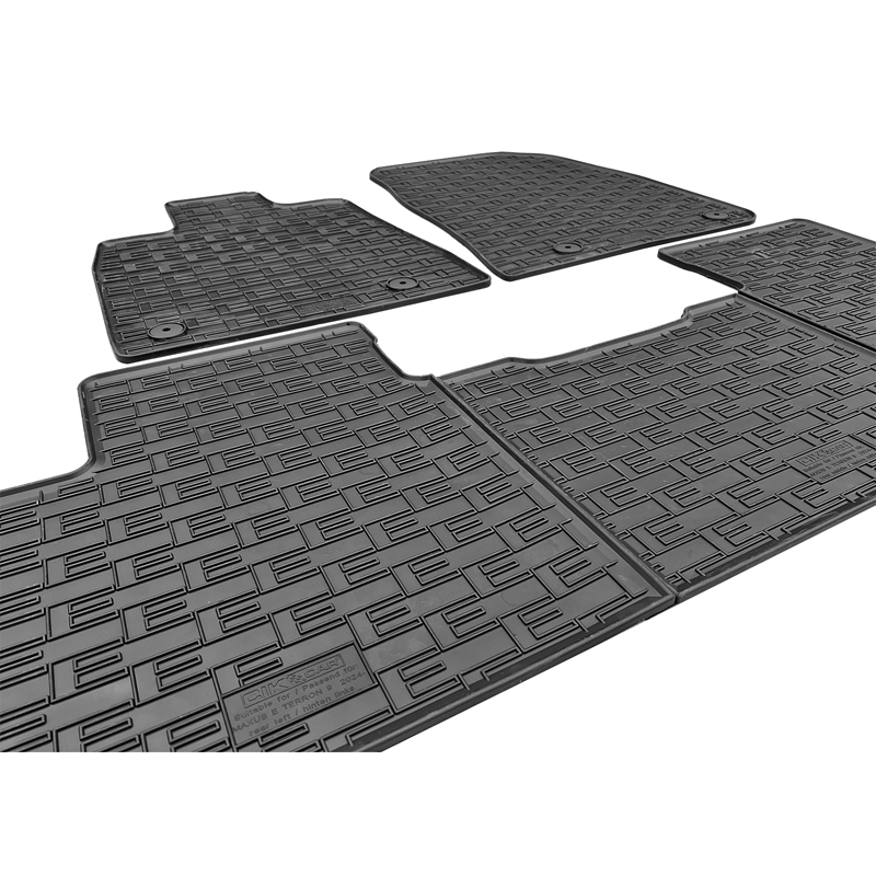 CIKCAR Rubber car mats set  Maxus eTerron 9 Pick-up 2024- (5-pieces + fixing system)