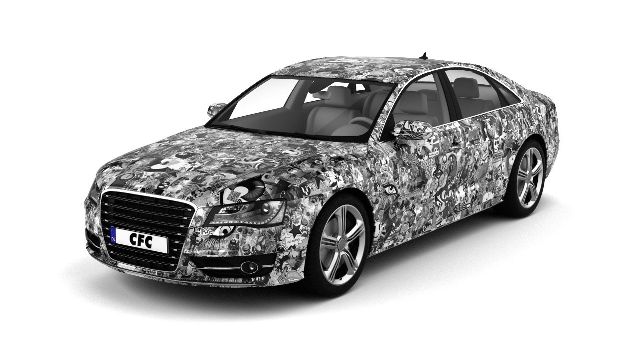 Car Wrap Folie CFC Stickerbom Black/white glans 150x300cm