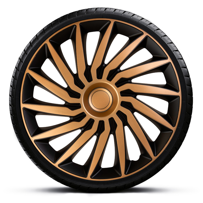 4-Delige Wieldoppenset Kendo 15-inch zwart/goud
