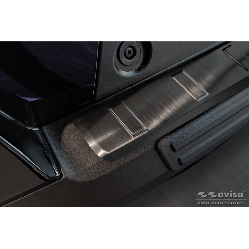 Black Stainless Steel Rear bumper protector  Toyota Corolla Cross 2022- 'Ribs'