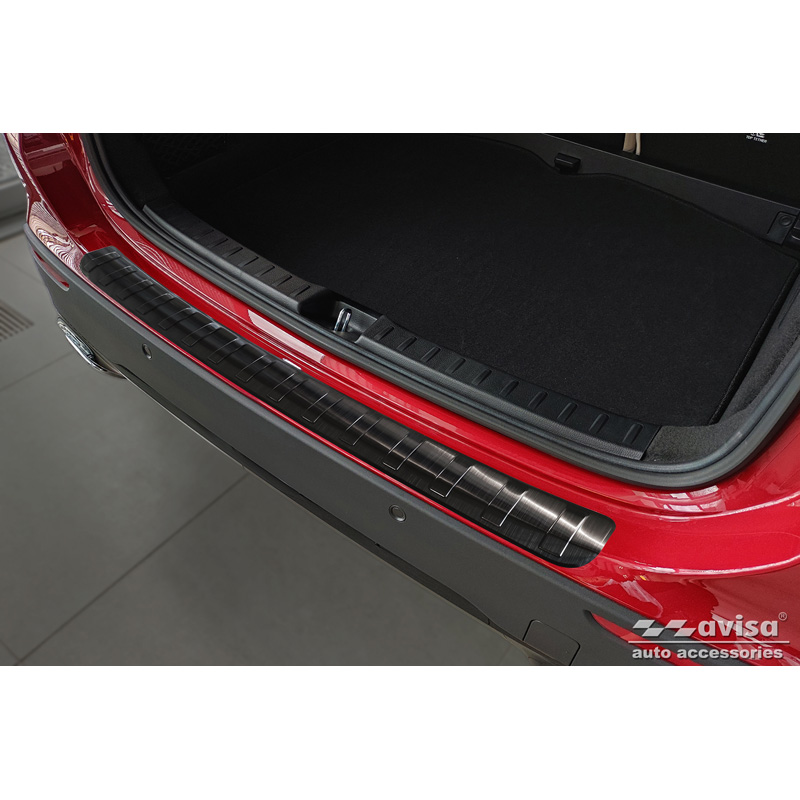 Black Stainless Steel Rear bumper protector  Mercedes GLA-Class II H247 2020- 'Ribs'
