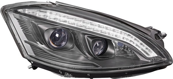 Koplampen Mercedes W221 Design LED Zwart 06-09