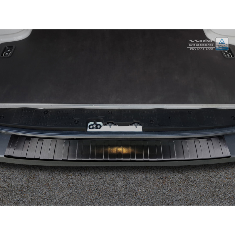 Black Stainless Steel Rear bumper protector  Volkswagen Crafter & MAN TGE 2017- 'Ribs'