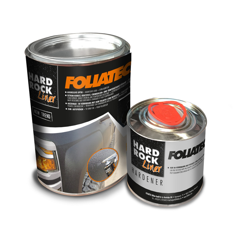 Foliatec Car Body Spray Film (Dip) - Hard Rock Liner Removeable Set - Black