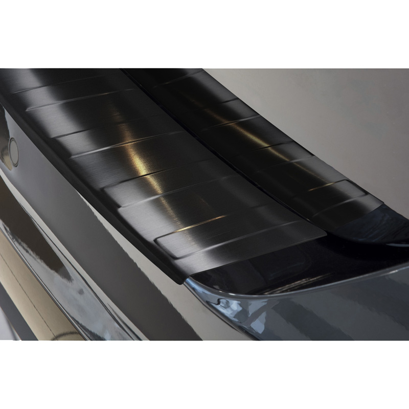 Black Stainless Steel Rear bumper protector  Volkswagen Touran III 2015- incl. R-Line 'Ribs'