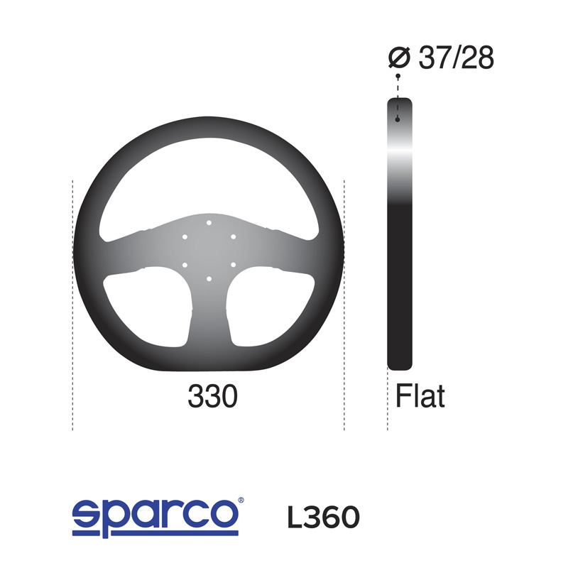 Sparco Universeel Sportstuur L360 - Zwart Suède - Diameter 330mm