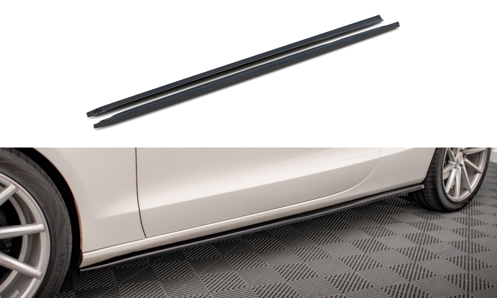 Zijskirts Audi A5 / A5 S-Line / S5 Coupe 8T Maxton Glans Zwart