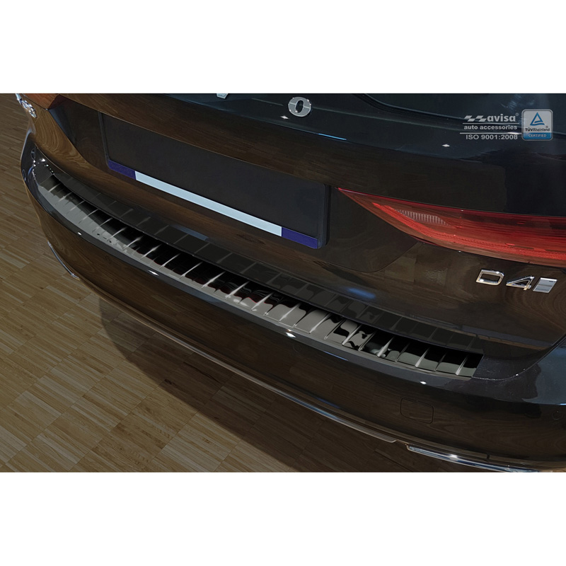 Black Mirror Stainless Steel Rear bumper protector  Volvo V90 9/2016- 'Ribs'