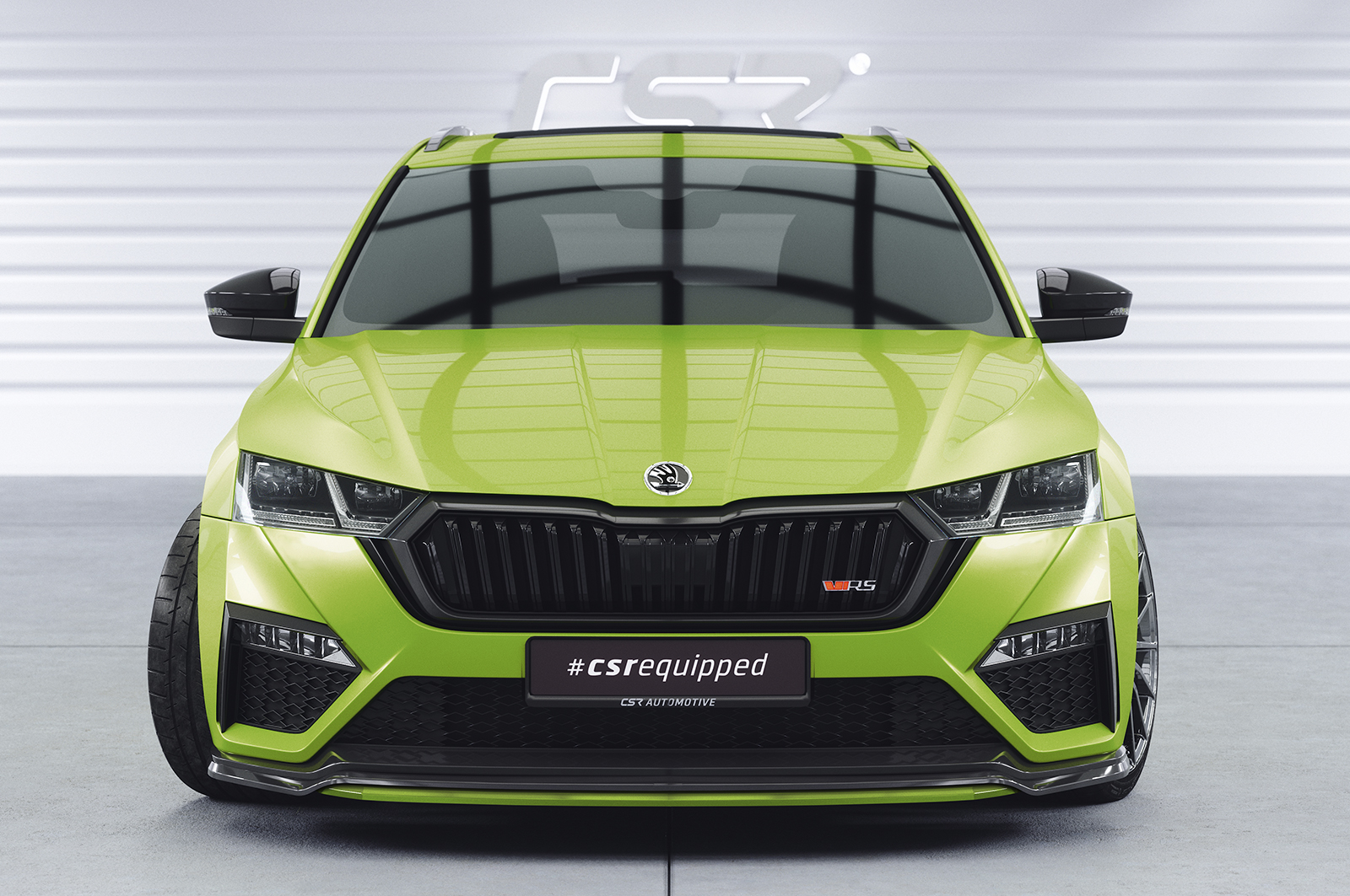 Voorspoiler Skoda Octavia 4 VRS CSR Glans Zwart