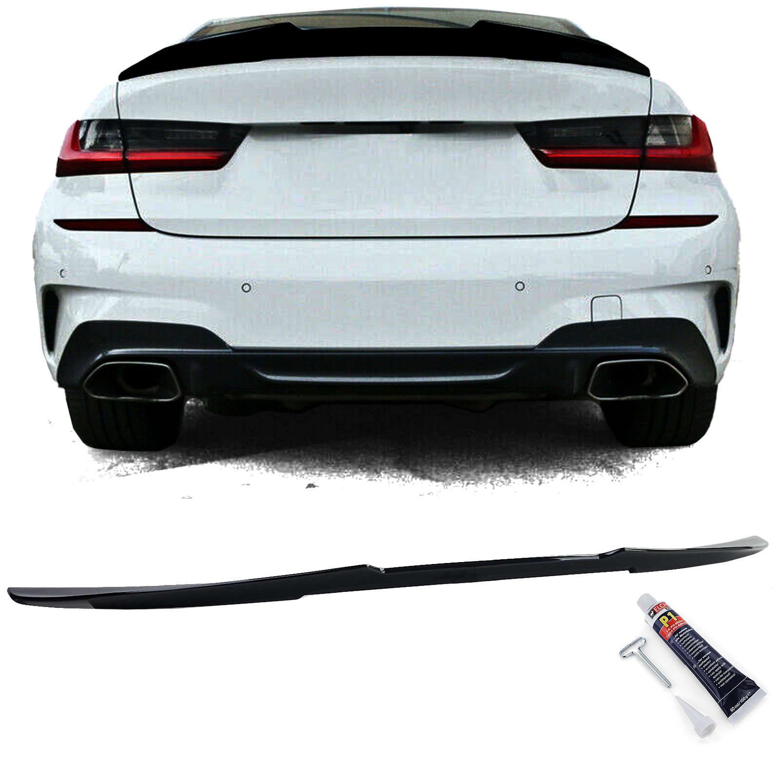 Spoiler BMW 3 Serie G20 Glans Zwart